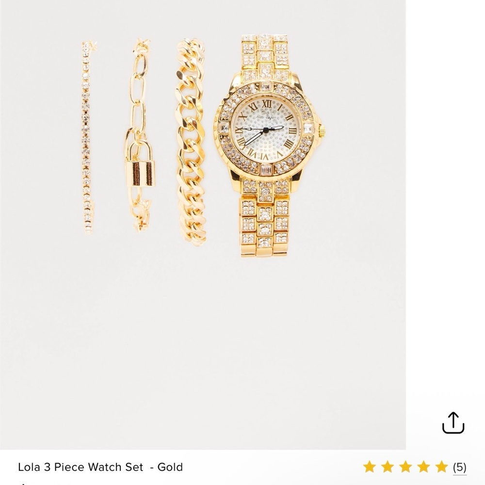 Lola Gold Watch and Bracelet Set